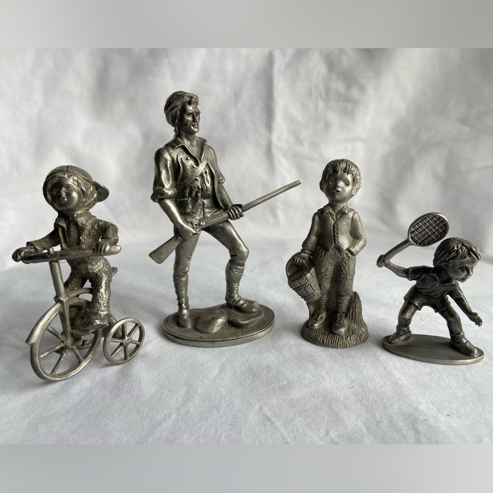 Vintage Hudson Pewter John Sullivan Pewter Figurines Set of 4